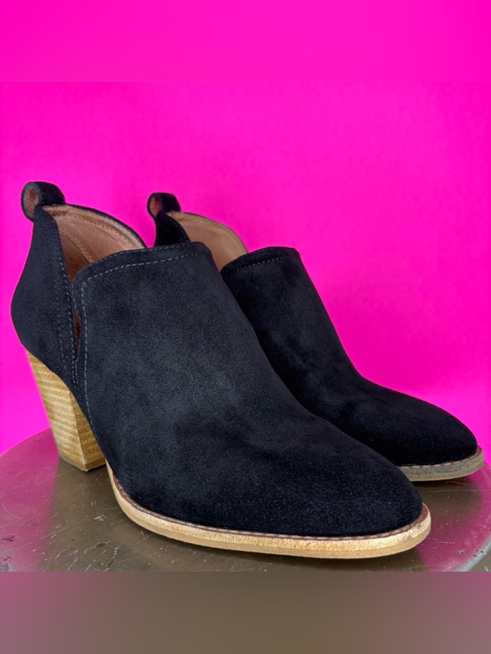 Jeffrey Campbell Rosalee Black Suede Ankle Bootie US 9